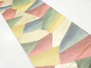 アンティーク　引き箔　幾何学模様袋帯(材料)